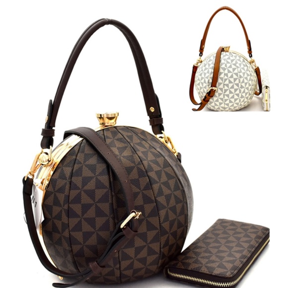 My Bag Lady Online Handbags - Ball Shaped Satchel & Wallet Set My Bag Lady Online Handbags - Ball Shaped Satchel & Wallet Set